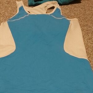 SUGOI Blue and White Tank Top